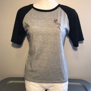 🐝Gray and Black Dolphin Baseball Tee